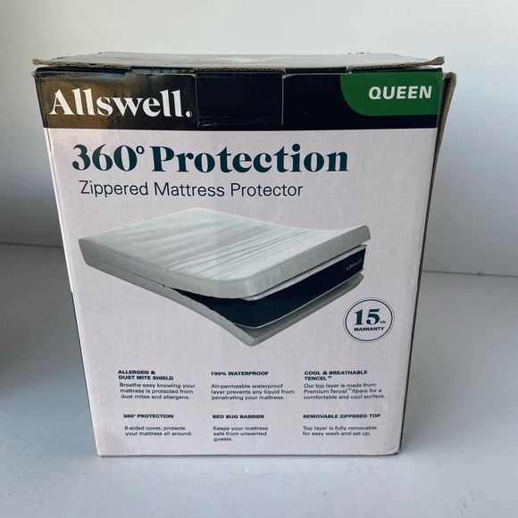 Allswell Mattress Protector Waterproof Breathable Fitted Sheet Bed Cover Queen - Picture 3 of 6